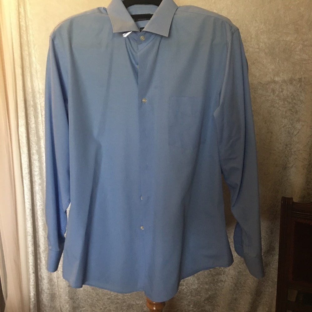 Mens arrow X - large fitted dress shirt Blue button down sz 17 1/2 34/35